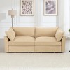 2 Seater Sofa With Polyesterll out Storage Drawers Under Each Seat, ,2-Seat Loveseat With Excellent Storage Space, Suitable for Small Living Rooms - 2 of 4