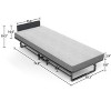 Kumasinova Metal Foldable Bed Frame with Foam Mattress of Pockets,Twin Size Platform Bed,No Box Spring Required,Movable with 4 Wheels,300lbs Max - 3 of 4