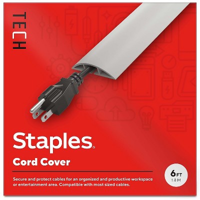Staples TECH 6' Cord Covers Gray (ST62389)