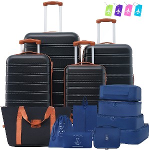 Lyngins 6-Piece Luggage Set – 16" + 20" Carry on Luggage, 24" & 28" Expandable Spinner Suitcases, Travel Bag, 8 Storage Bags, 4 Tags, 360° Wheels - 1 of 4