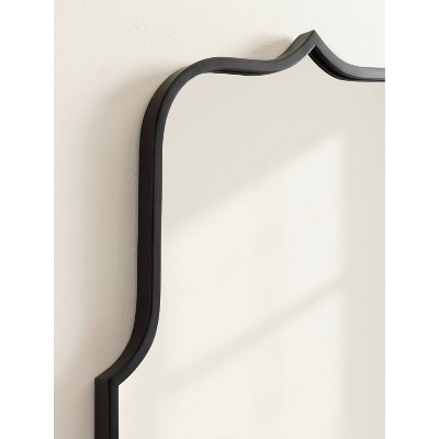 Gezella 22"x36" Black Scalloped Arched Wall Mirror