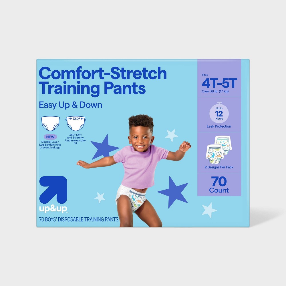 Photos - Nappies Boys' Disposable Training Pants - 4T-5T - 70ct - up&up™: Wetness Indicator, Latex-Free, Leak Guards, Pull-On Design