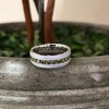 Pompeii3 1 1/4ct Raw Rough Diamond Eternity Ring Mens Satin Wedding Band 14k White Gold - 3 of 4