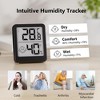 Digital Hygrometer Indoor Thermometer 3 Pack with High Accuracy Sensor Comfort Indicator for Home Bedroom Baby Room and Greenhouse, Black - 3 of 4