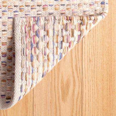 Multicolor Floral Handwoven Wool and Cotton Area Rug, 3' x 5'