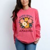 Simply Sage Market Women's Guess What Flowers Long Sleeve Garment Dyed Tee - 2 of 4