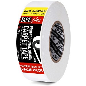 Tape Plus Professional Rug Tape - 2 Inch by 40 Yards (120 Feet! - 2X More!) - Double Sided Non-Slip - Premium White Finish - 1 of 4