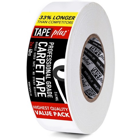 Tape Plus Professional Rug Tape - 2 Inch by 40 Yards (120 Feet! - 2X More!) - Double Sided Non-Slip - Premium White Finish - image 1 of 4