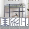 Metal Loft Bed Full Size, Loft Bed Frame with Safety Guard Rails & Flat Ladder, Twin Loft Bed for Kids Teens Adults - 4 of 4