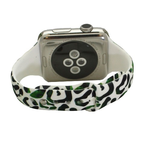 Olivia Pratt White Cheetah Engraved Silicone Apple Watch Band 38mm : Target