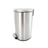 Racxily Bathroom Trash Can, 3.1 Gallon, Stainless Steel Round Step on Garbage Bin, Silver - 3 of 4