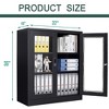 Mlezan 36" Storage Cabinet: Lockable Glass Door, 2 Adjustable Shelves. Steel Locker for Office, Home, or Pantry Storage and Organization. - 3 of 4