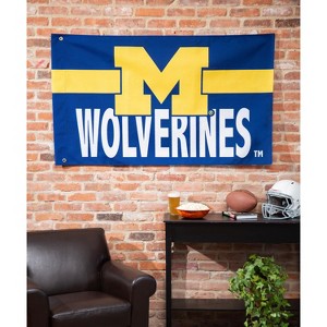 Evergreen University Of Michigan Burlap 3' x 5' Flag, Premium Single Sided Printed with Grommets, Printed In The USA - 1 of 4