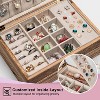 Rustic Farmhouse Jewelry Box, Torched Wood Color Organizer & Storage Case for Earrings, Rings, Necklaces, Bracelets - 3 of 4