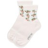 Memoi Peek-A-Boo Sheer Floral Girls Cotton Blend Crew Socks - 3 of 4
