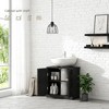 Racxily Bathroom Sink Cabinet, Pedestal Vanity with Adjustable Shelf, Black - 4 of 4