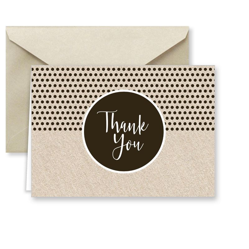 Paper Frenzy Black and Tan Designer Thank You Note Cards and Envelopes - 25 pack, 5 of 7