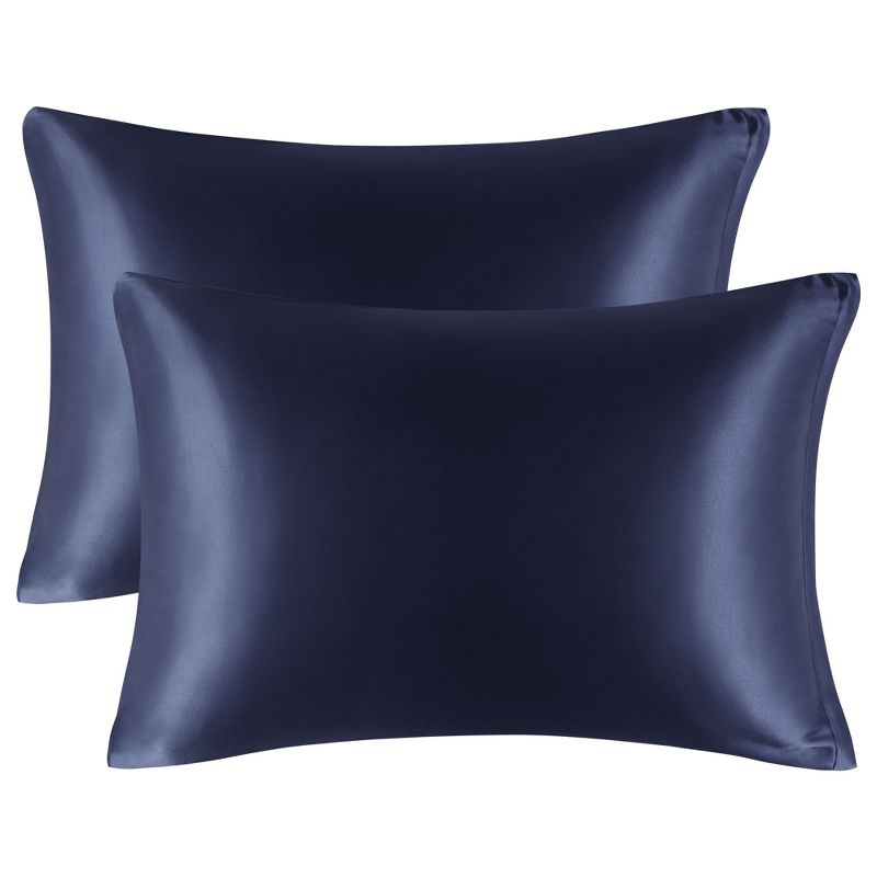PiccoCasa Luxury Satin Skin Zipper Closure Pillowcases 2 Pcs, 1 of 8
