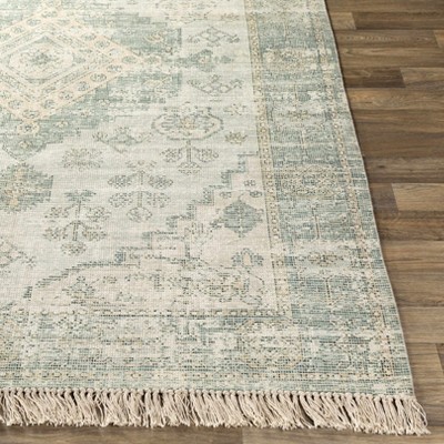 Handmade Sage and Olive Cotton Runner Rug 2'6" x 8'
