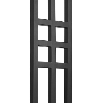 Winslow Matte Black Industrial Floor Lamp with White Linen Shade