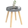 vidaXL Scandinavian Design Side Table in Gray – Engineered & Solid Pinewood Bedside or Coffee Table – Moisture Resistant, Easy Assembly - 3 of 4