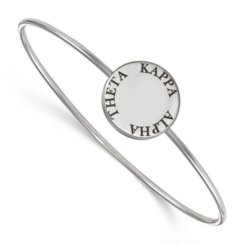 Black Bow Jewelry Sterling Silver Kappa Alpha Theta Greek Life Bangle Bracelet 8 Inch - image 1 of 3