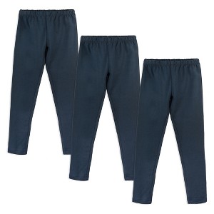 Mightly Girls 3pk Fair Trade Organic Cotton Leggings (Navy - X-Large) - 1 of 1