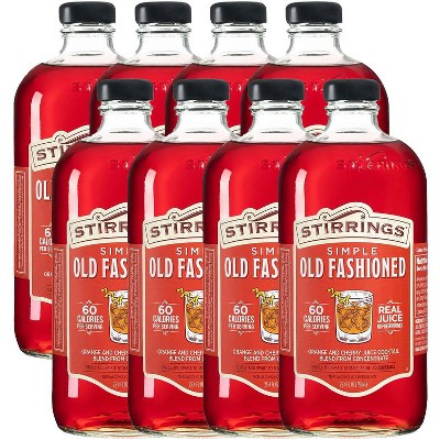Stirrings Simple Old Fashioned Cocktail Mix 750ml Bottles - Real Juice No Preservatives - 60 Calories - Drink Mixer