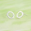 Minimalist Sterling Silver Open Circle Stud Earrings - 3 of 4