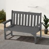 GardenJoy 2-Person Outdoor HDPE Garden Bench with Heart Detail & Wood Grain, 1-Piece - 2 of 3
