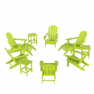WestinTrends Malibu HDPE Outdoor Patio Folding Poly Adirondack Chair (12-Piece Set) - 1 of 4