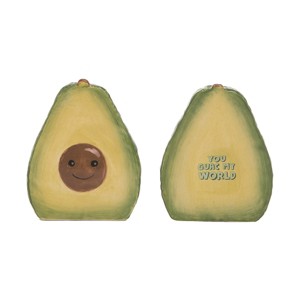 Transpac Spring Avocado Dolomite Salt and Pepper Shakers Collectables Green 3.15 in. Set of 2 - 1 of 4