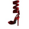 Wallis Blue Velvet Diamante Stud Tie Up Sandals - 3 of 4