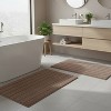 Knightsbridge Stylish And Comfortable Traditional Linear Design 2 PC Cotton Bath Rug Set 20"x30" & 24"x40" Silver - 2 of 4