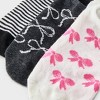 Women's Bows 3pk Liner Socks - Charcoal Heather /Black/Ivory 4-10 - 3 of 3