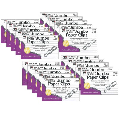 200ct Jumbo Gem Paper Clips Silver - Charles Leonard