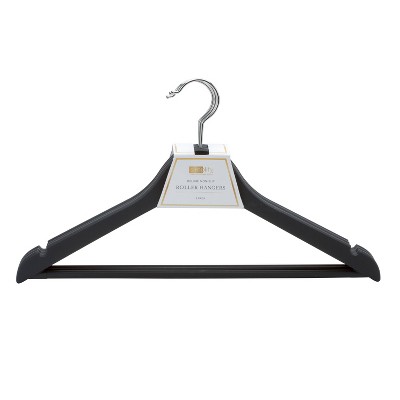Simplify 3pk Deluxe Non-Slip Roller Hangers Black