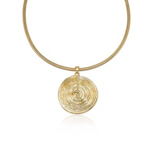 Statement Swirl Pendant 18k Gold Plated Choker - Ettika - 1 of 4