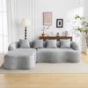 Wooakway 105" Green L-Shaped Sectional Sofa with 4 Pillows Upholstered Chenille Compression Couch - 2 of 4