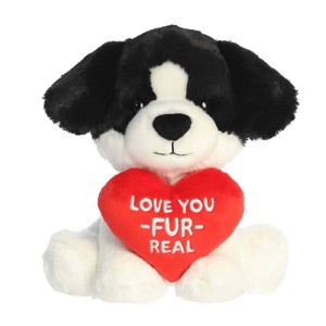 Aurora Small Love You-Fur-Real Dog JUST SAYIN' Witty Stuffed Animal Black 7.5" - 1 of 4