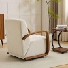 Sapphtopaz Modern Swivel Accent Chair with Curved Wood Armrests Upholstered Reading Chair with Mid-Back Swivel Chair for Living Room, Bedroom - 4 of 4