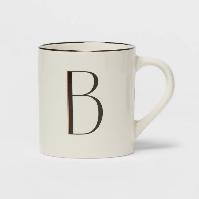 16oz Stoneware Monogram B Mug Ivory - Threshold™ : Target