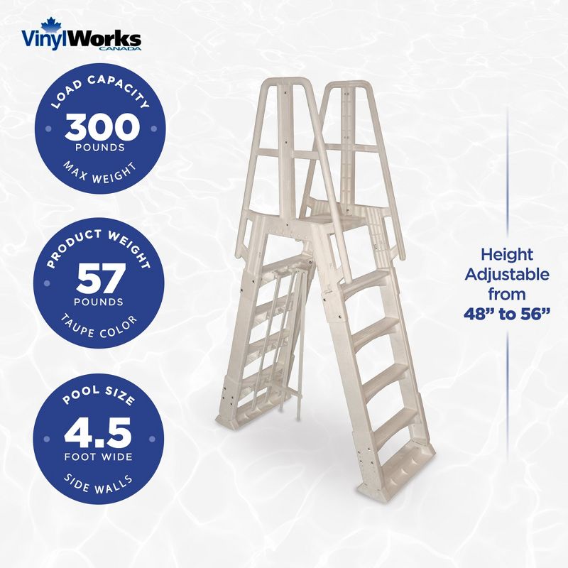 Vinyl Works SLA A Frame Above Ground Pool Ladder Steps with Slide Lock Barrier, 3 of 7