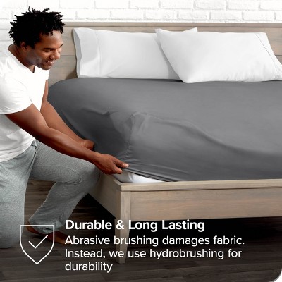 Queen Gray Ultra-Soft Microfiber Deep Pocket Fitted Sheet