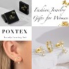 3 Pairs Gold Plated Hoop & Jacket Earring Set: Trendy Western Stack for Women - 2 of 4