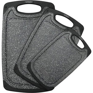 Plastic Cutting Board, 3 Pieces Dishwasher Safe Cutting Boards with Juice Grooves, Easy Grip Handle, Non-Slip. - 1 of 4