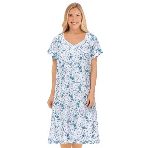 Collections Etc Lace Trim Knit Nightgown - 1 of 4