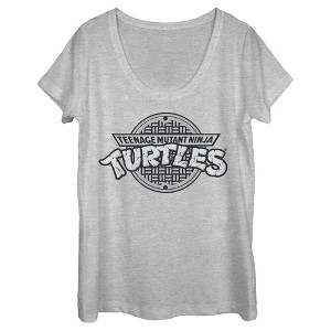 Women's Teenage Mutant Ninja Turtles Sewer Logo Scoop Neck - 1 of 4