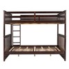 NicBex Full over Full Bunk Bed Convertible Pine Bed Frame with 2 Drawers, Ladder and Full Length Guardrail, No Box Spring Required - 3 of 4