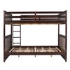 NicBex Full over Full Bunk Bed Convertible Pine Bed Frame with 2 Drawers, Ladder and Full Length Guardrail, No Box Spring Required - image 3 of 4